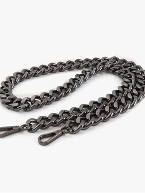 Chunky Gunmetal Chain Strap 42”